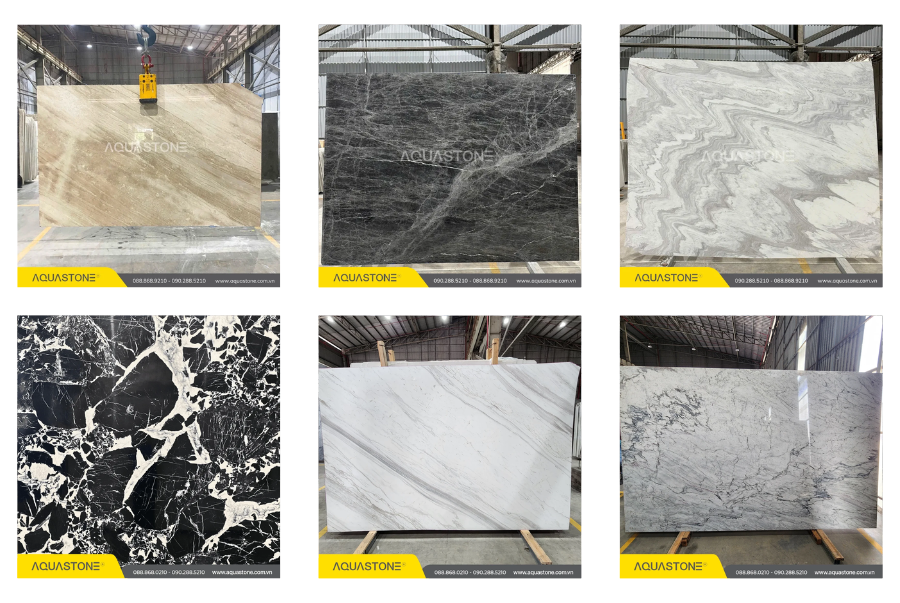 Aqua Stone mang đến đa dạng mẫu Marble, Granite và Quartz cao cấp phù hợp cho mọi phong cách cầu thang hiện đại